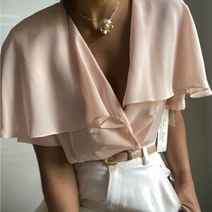 Vintage Elegant Pink Women's Top